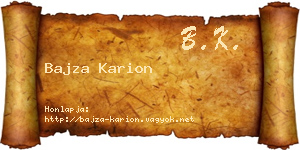 Bajza Karion névjegykártya